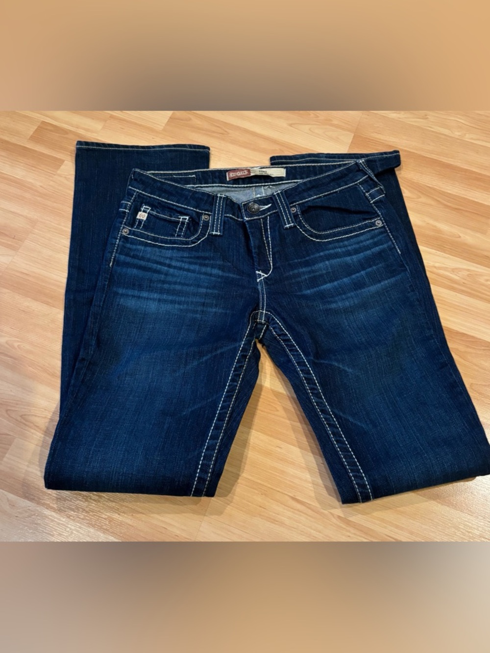 Big Star Dark Blue Low Rise Remy Bootcut Jeans- Long Length